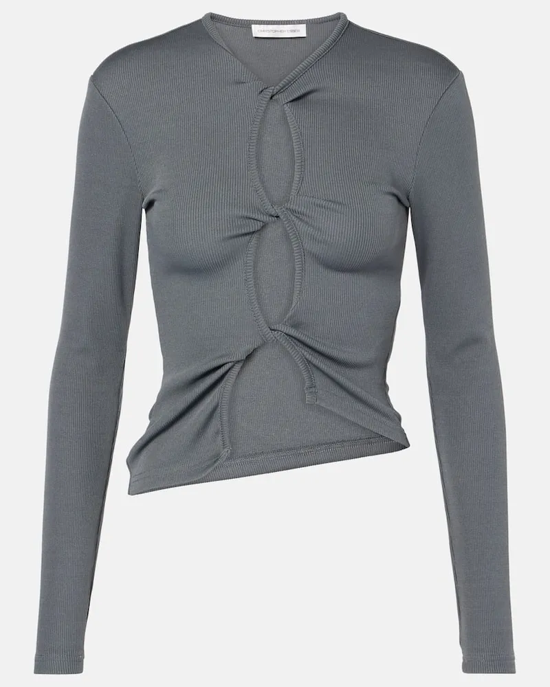 Christopher Esber Top Twisted con cut-out Grigio