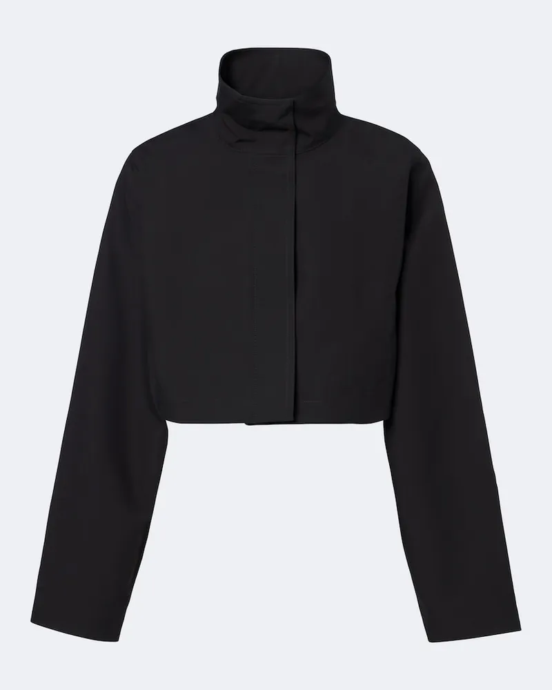 Alaïa Alaïa Giacca cropped in cotone e seta Nero