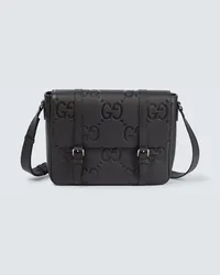 Gucci Borsa a tracolla Medium in pelle Jumbo GG Nero