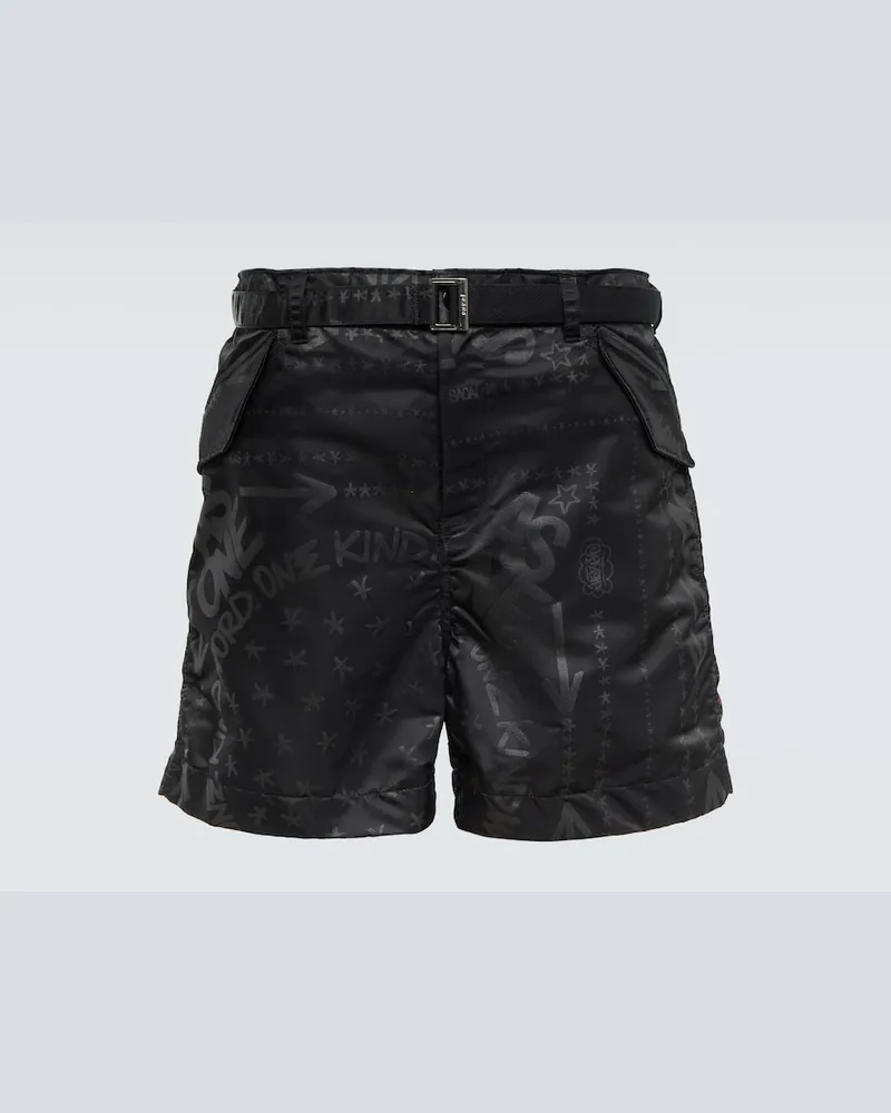 Sacai x Eric Haze - Shorts con stampa Nero