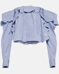 Sacai x Thomas Mason - Camicia in cotone a righe Blu