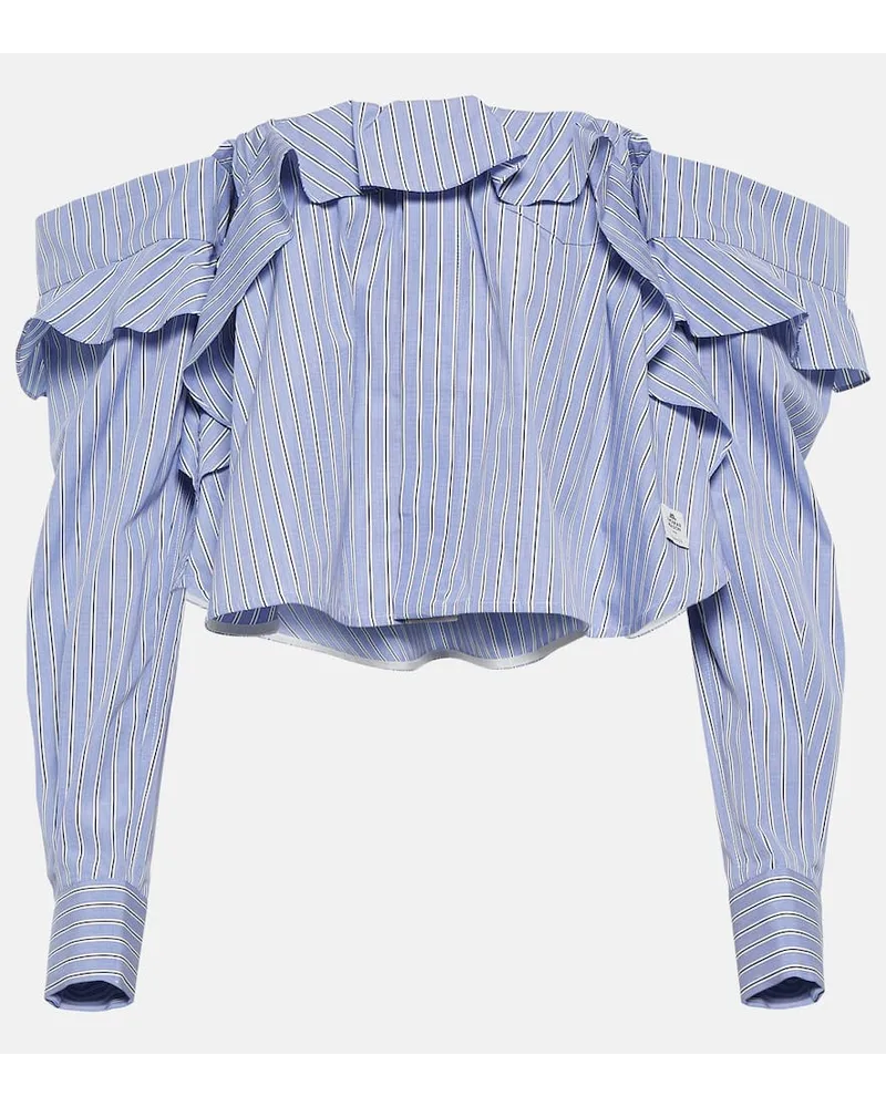 Sacai x Thomas Mason - Camicia in cotone a righe Blu