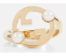 Gucci Anello Blondie Interlocking G con perle bijoux Oro