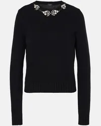 Giambattista Valli Pullover in lana con cristalli Nero