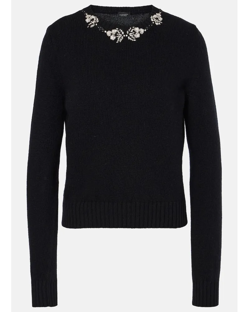 Giambattista Valli Pullover in lana con cristalli Nero