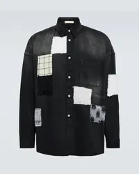 Marni Camicia patchwork in cotone Nero