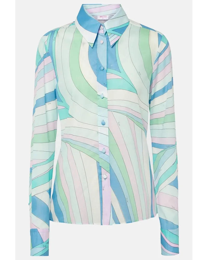 Emilio Pucci Camicia Iride in cotone Multicolore