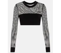 Top cropped in mesh e jersey