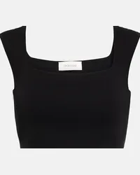 SPORTMAX Top cropped in cotone Nero