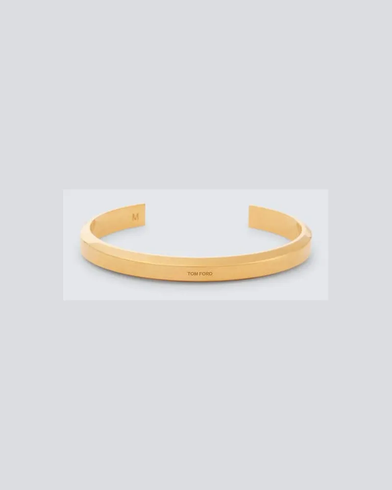 Tom Ford Bracciale rigido con logo Oro