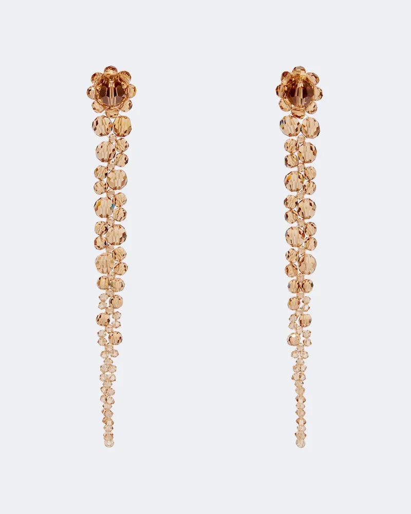 Simone Rocha Orecchini pendenti con cristalli Beige