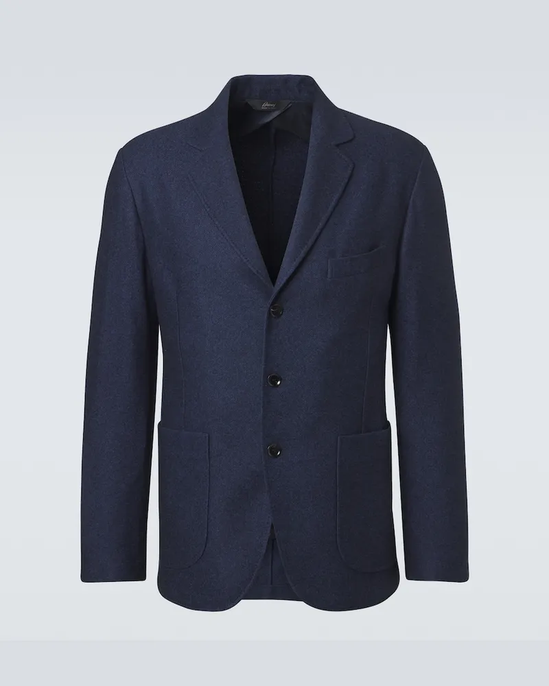 Brioni Blazer in seta e cashmere Blu