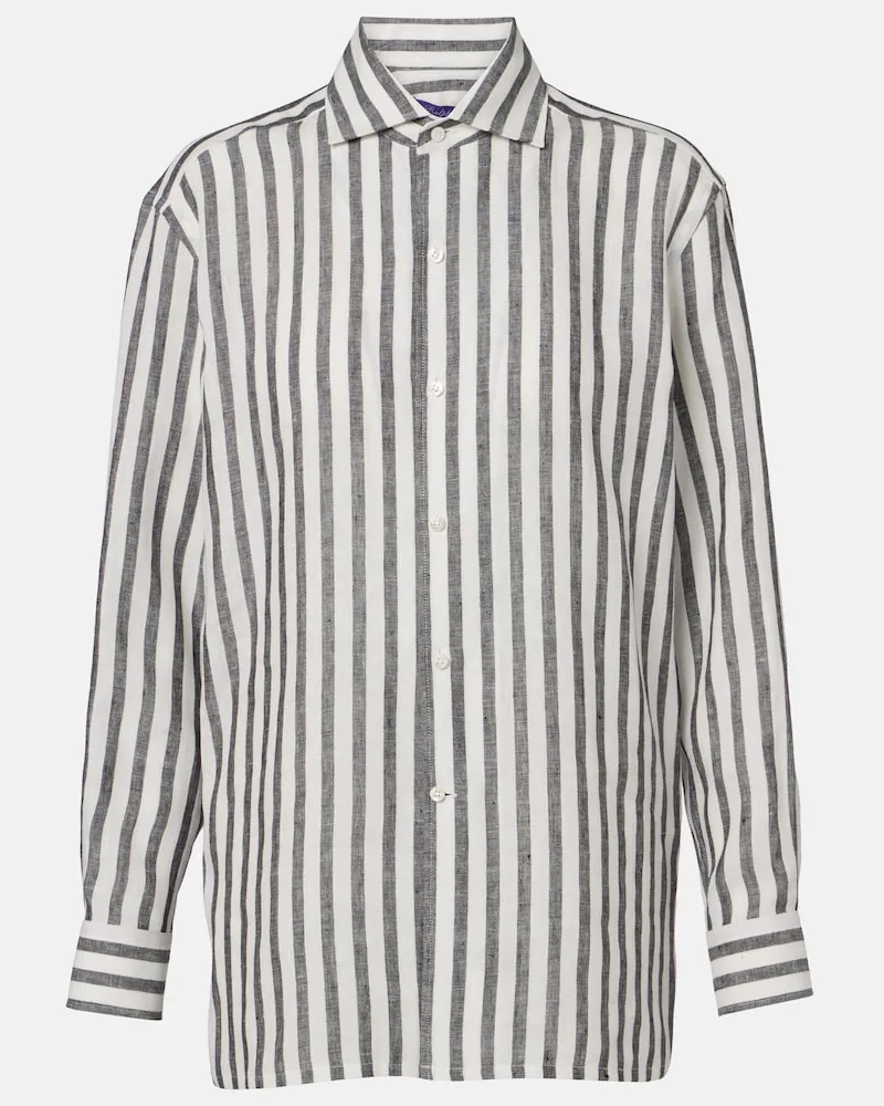 Ralph Lauren Camicia Capri in lino a righe Nero