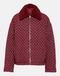 Gucci Bomber in bouclé di misto lana GG Shadow Rosso