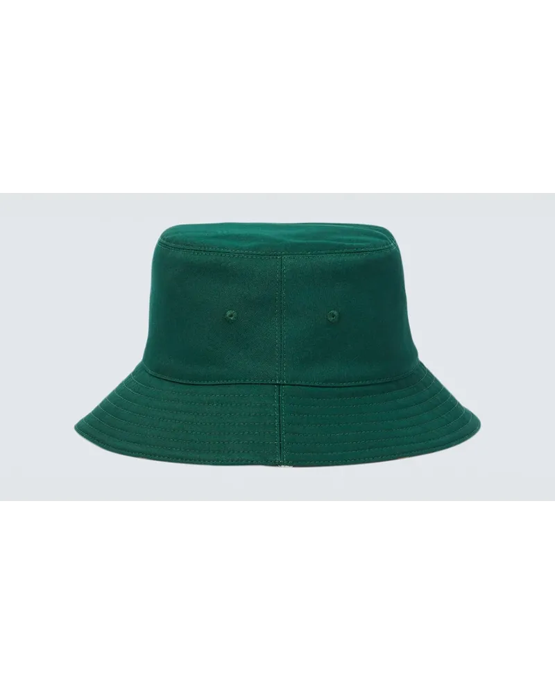 Burberry Cappello da pescatore reversibile in twill Burberry Check Verde