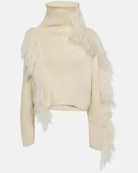 CORDOVA Pullover Ploma in lana con shearling Bianco