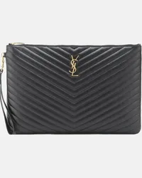 Saint Laurent Clutch Cassandre in pelle matelassé Nero