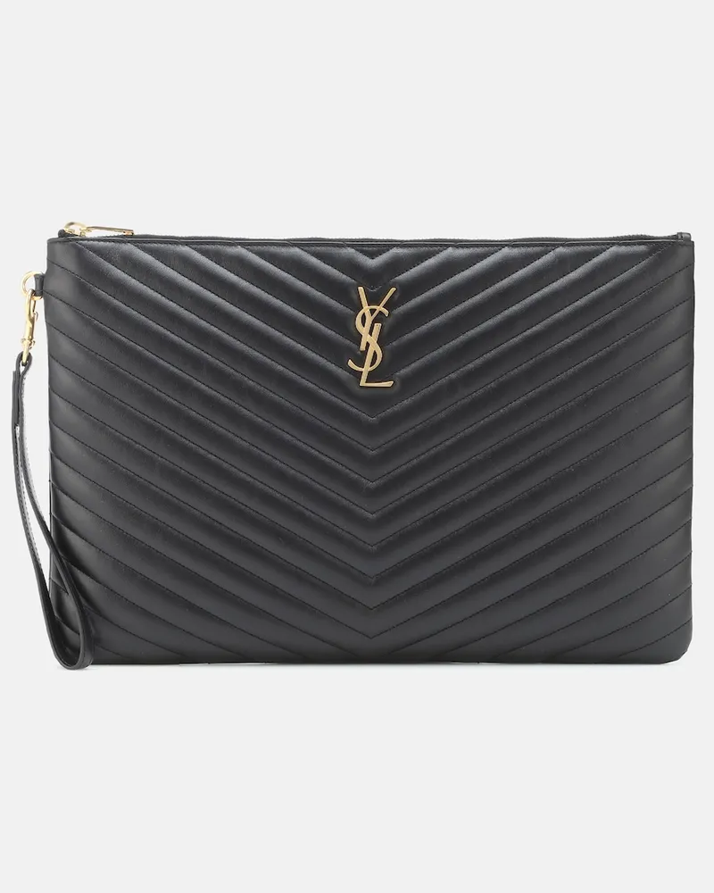 Saint Laurent Clutch Cassandre in pelle matelassé Nero