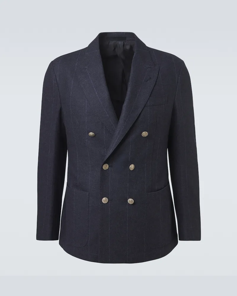 Eleventy Blazer in lana, cotone e cashmere Blu