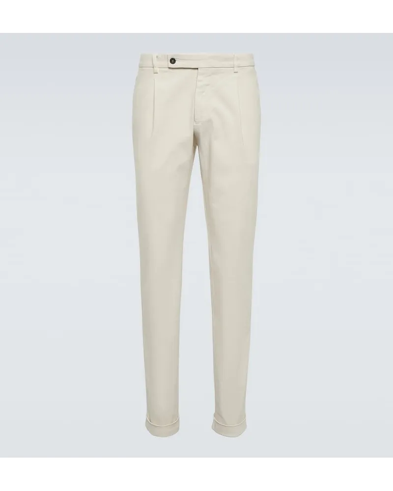 Thom Sweeney Pantaloni chino in cotone Beige