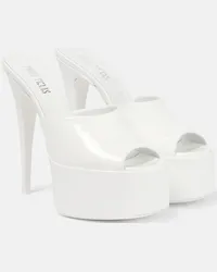 Paris Texas Mules Marina in vernice con plateau Bianco