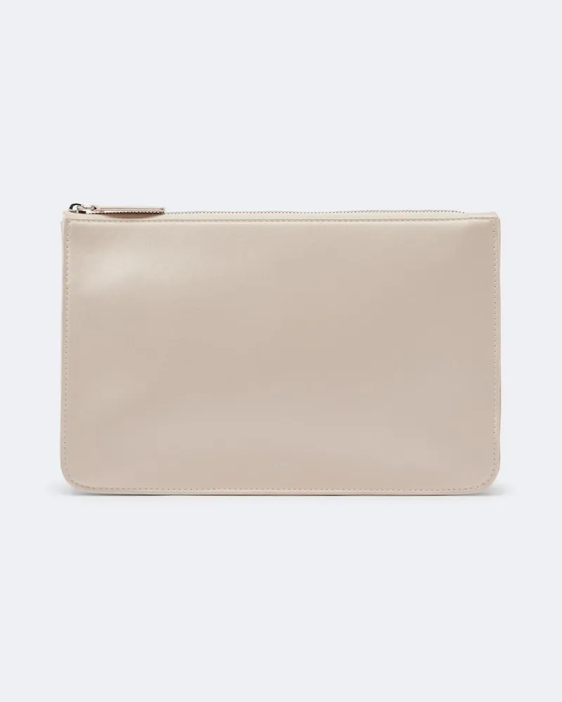 Totême Clutch Threefold in satin Bianco