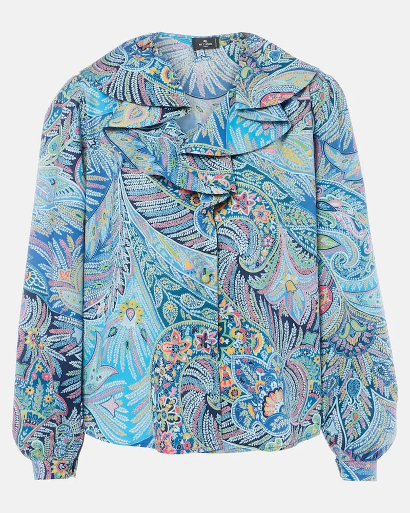 Etro Camicia in misto cotone con stampa Multicolore