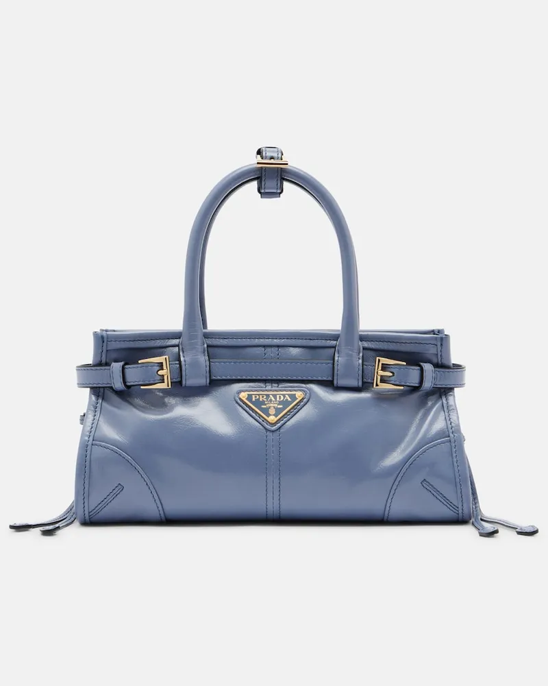 Prada Borsa a mano Bonnie Mini in pelle Blu