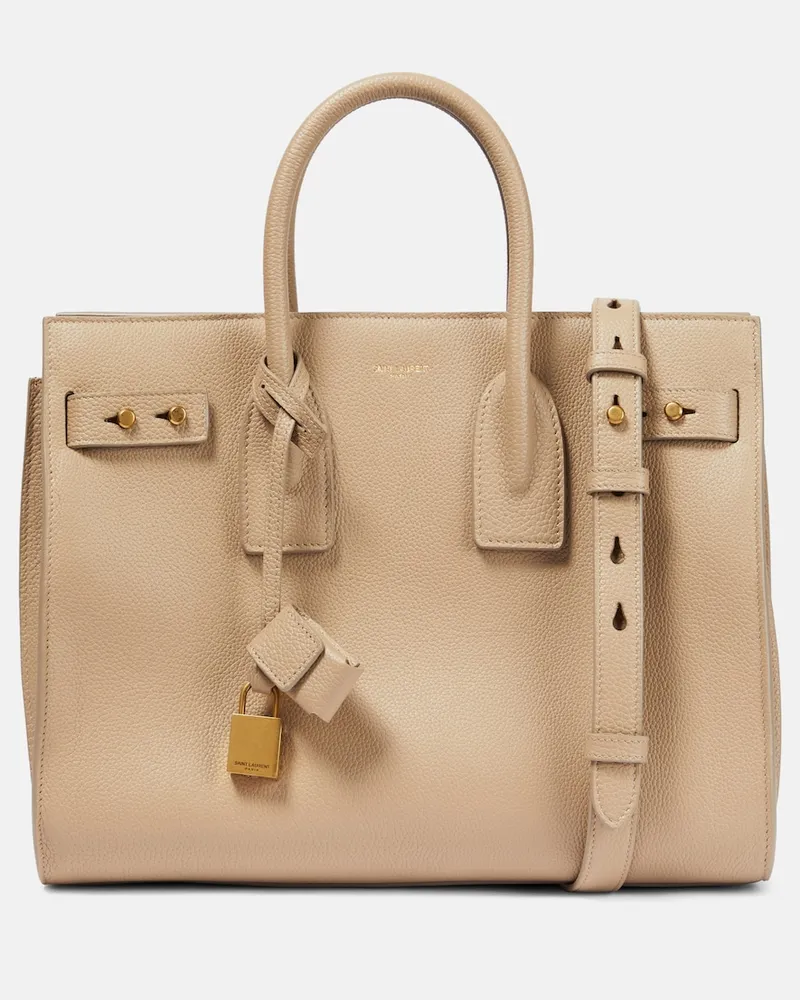 Saint Laurent Borsa Sac De Jour Small in pelle Beige