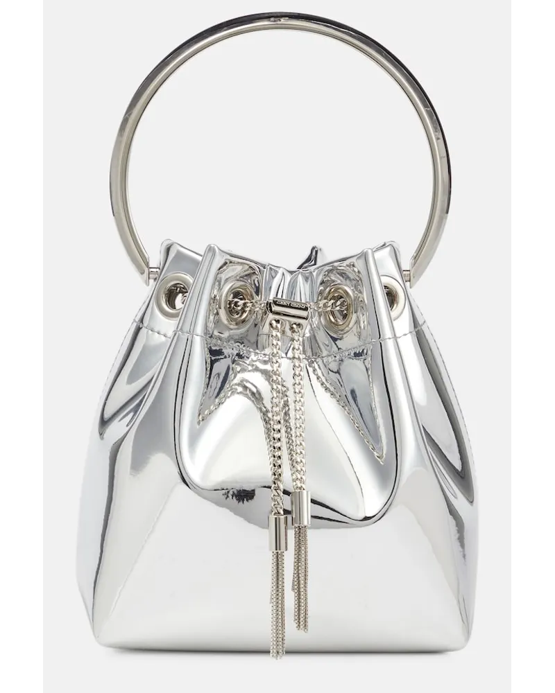 Jimmy Choo Secchiello Bon Bon in similpelle Argento