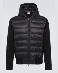 Moncler Cardigan imbottito con cappuccio Nero