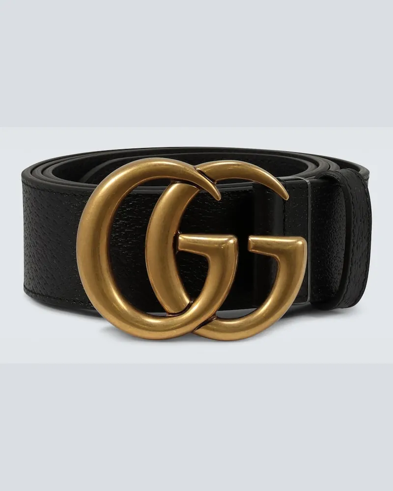 Gucci Cintura Double G in pelle Nero