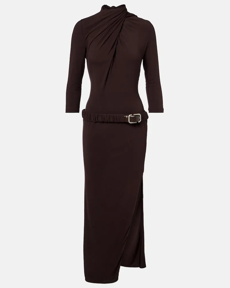 ATTICO Abito midi in jersey Marrone
