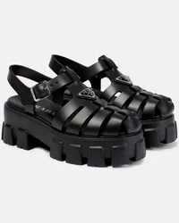 Prada Sandali Monolith in gomma con platform Nero