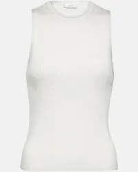 Vince Tank top in maglia a coste Bianco