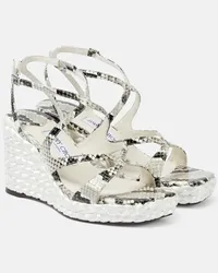 Jimmy Choo Sandali Ayla 85 in pelle con zeppa Neutro