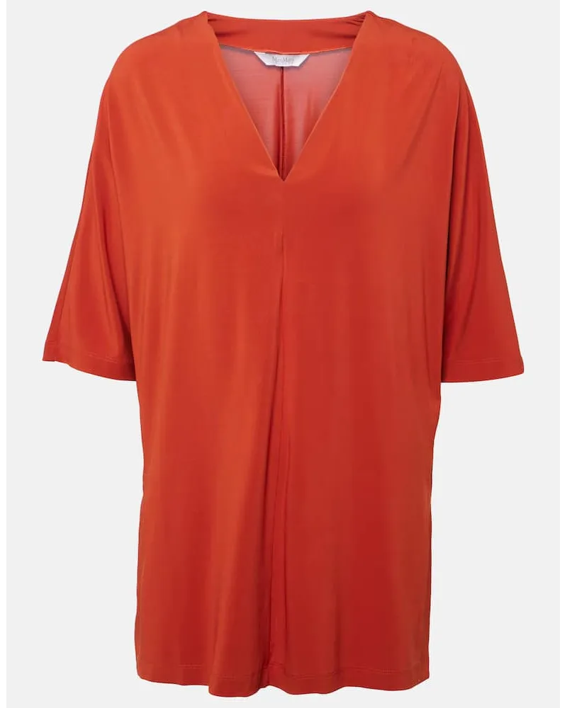 Max Mara Blusa Linfa in crÃªpe di jersey Marrone