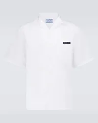 Prada Camicia bowling in popeline di cotone Bianco