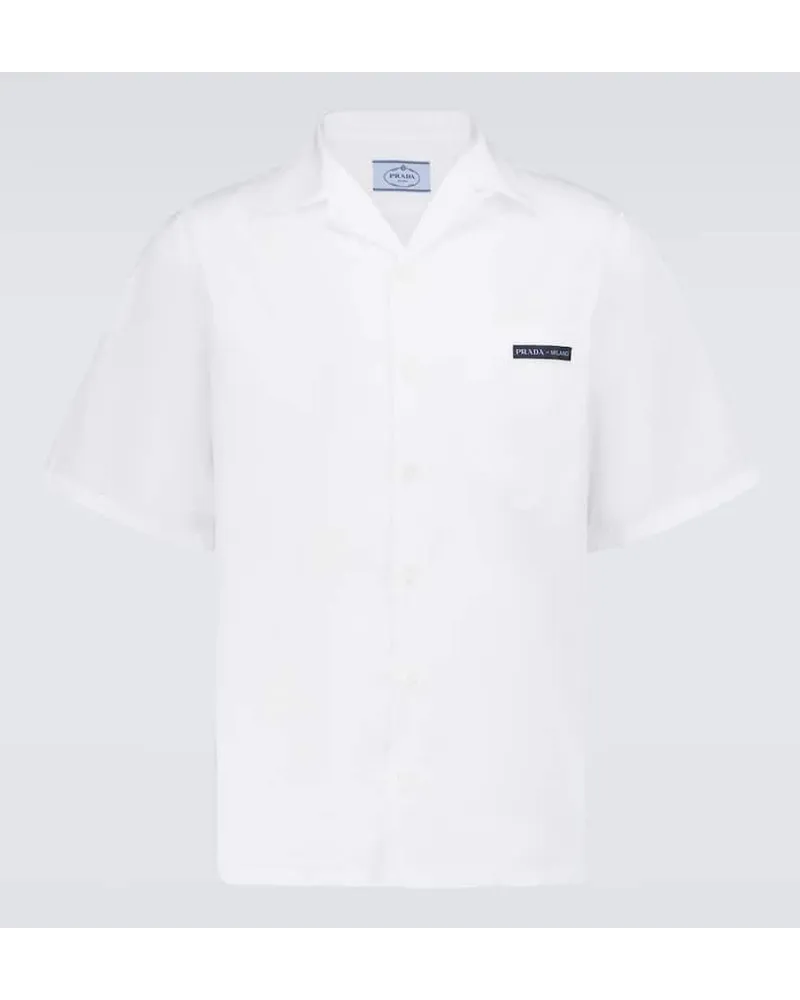 Prada Camicia bowling in popeline di cotone Bianco