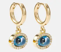 Orecchini a cerchio Mini Oval Eye in oro 18kt con diamanti