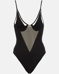 David Koma Body con pannelli in mesh Nero