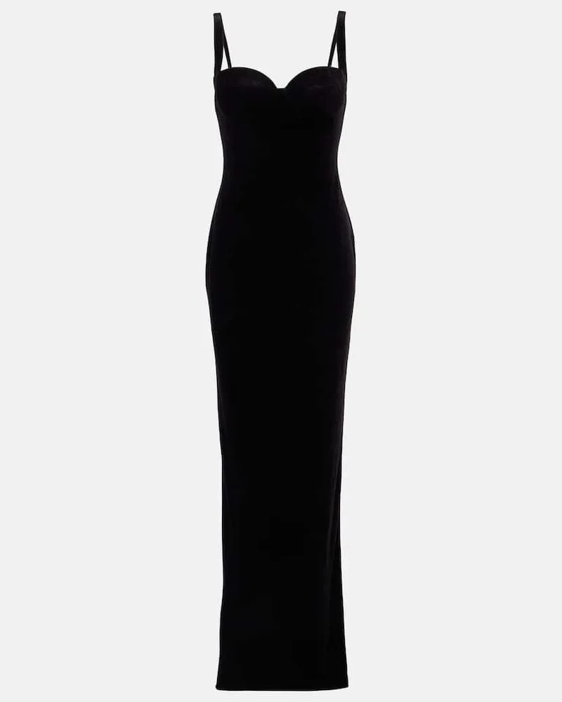 Balenciaga Abito bustier in velluto Nero