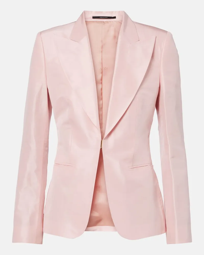 Gucci Blazer in faille di seta Rosa