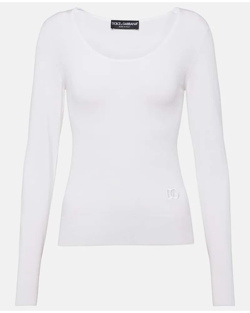 Dolce & Gabbana Pullover in misto seta Bianco