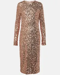 Dolce & Gabbana Abito midi con paillettes Rosa