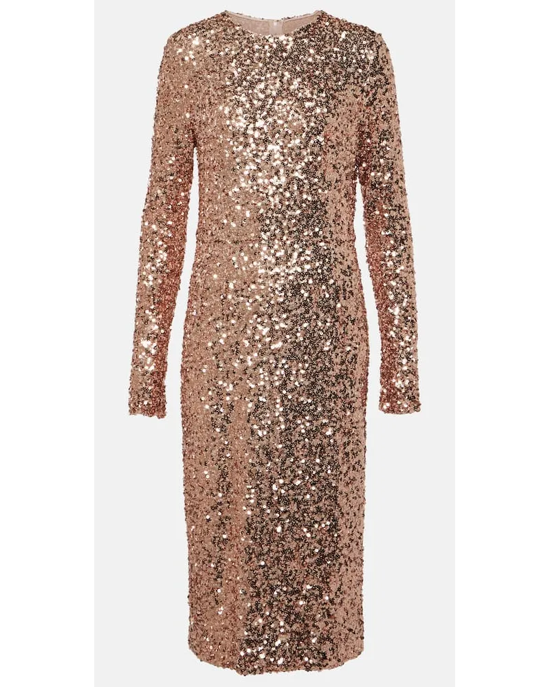 Dolce & Gabbana Abito midi con paillettes Rosa