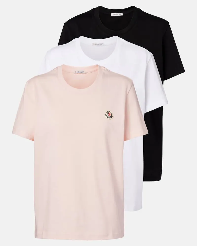 Moncler Set di 3 T-shirt in jersey di cotone Multicolore