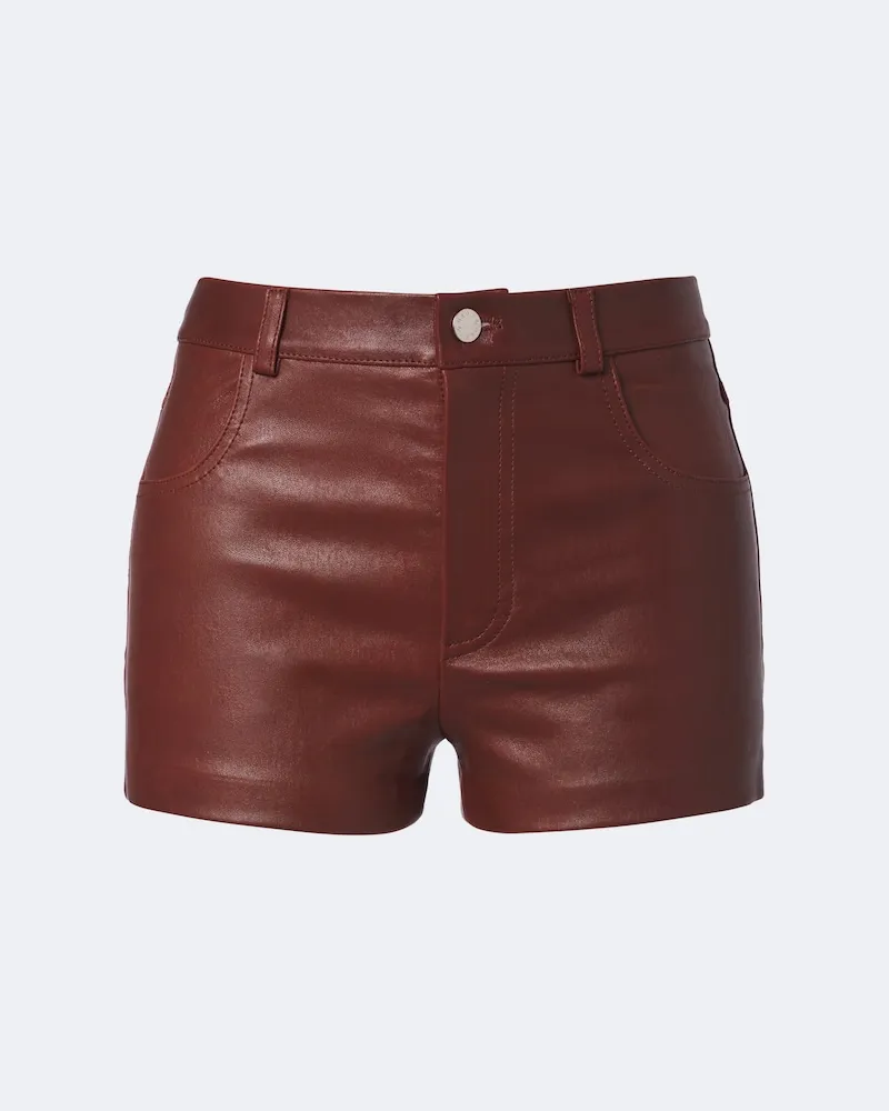 Stouls Shorts Roxie a vita media in pelle Borgogna