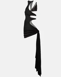 Thierry Mugler Copricostume in crêpe con cut-out Nero