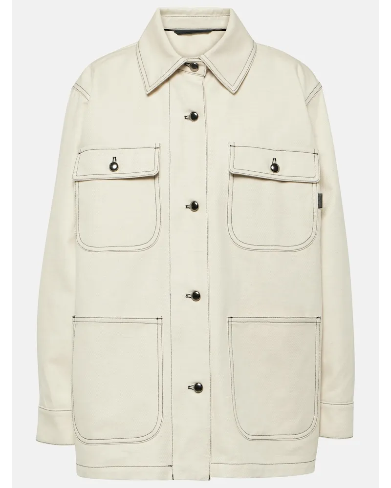 Max Mara Giacca Dardano in cotone e lino Bianco
